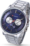 Orologio-Da-Polso-Curren-8282-Uomo-Analogico-Quarzo-Lusso-Silver-Q-Blu