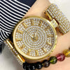 Orologio-Da-Polso-Donna-Acciaio-Analogico-Moda-Fashion-Brillantini-Strass-Dorato