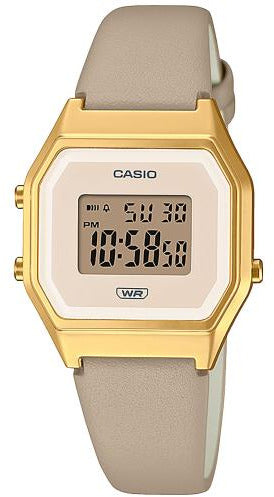 Orologio Da Polso Donna Casio La680wegl-5ef Display Digitale Cinturino in Pelle Casa Dorata