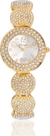 Orologio-Da-Polso-Donna-Sousou-S6097-Movimento-Quarzo-Cuore-Brillantini-Dorato