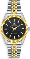 Orologio-Da-Polso-Ik-Collection-Silver-Dorato-Analogico-Al-Quarzo-Quadrante-Nero