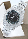 Orologio-Da-Polso-Sousou-S6011-Quarzo-Acciaio-Moda-Brillantini-Silver-Fondo-Nero