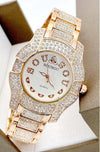 Orologio-Da-Polso-Sousou-S6011-Quarzo-Moda-Brillantini-Acciaio-Rosa-Fondo-Silver