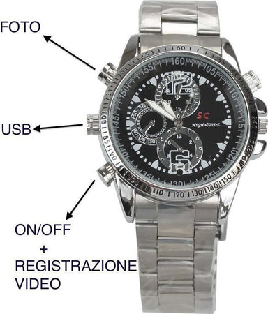 OROLOGIO DA POLSO SPIA MINI MICRO TELECAMERA VIDEO CAMERA SPY AUDIO FOTO 4 GB Fai da te/Sicurezza e protezione/Sistemi di sicurezza domestica/Kit video per la sicurezza domestica/Videocamere di sorveglianza/Microcamere spia Trade Shop italia - Napoli, Commerciovirtuoso.it