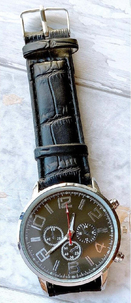 Orologio Da Polso Uomo Analogico Cronografo Cinturino Pelle