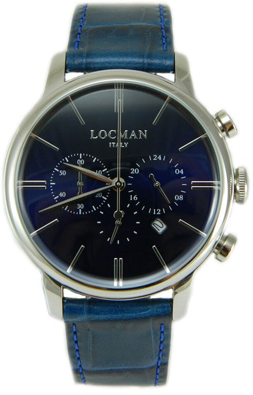 Locman 1960 orologio uomo cronografo classico blu