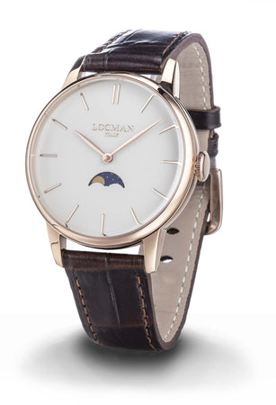 Locman 1960 orologio uomo fasi lunari classico cassa PVD rosa