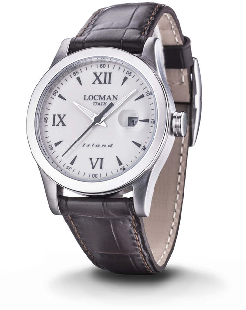 Locman  orologio uomo solo tempo Island pelle marron