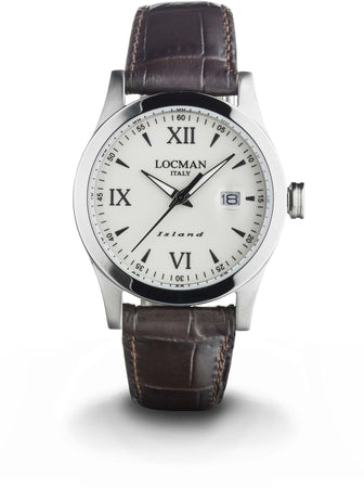 Locman  orologio uomo solo tempo Island pelle marron