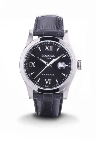 Locman  orologio uomo solo tempo Island pelle nero