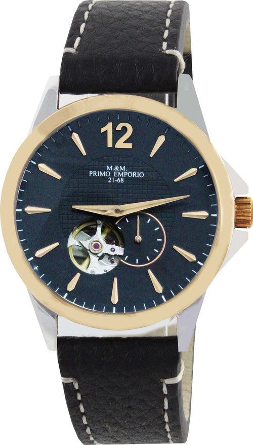 Orologio Da Polso Uomo M&m Primo Emporio Automatico in Pelle Nero Orologio Analogico Quadrante Tondo E Cassa in Acciaio Inossidabile Resistente All'acqua 5 Atm Moda/Uomo/Orologi/Orologi da polso Milano Fashion Watch - Marcianise, Commerciovirtuoso.it