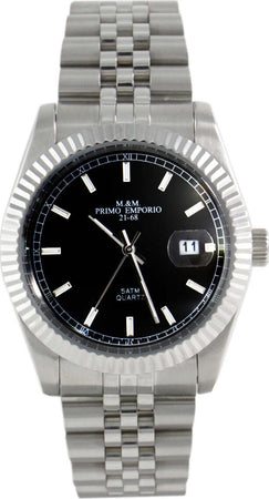 Orologio Da Polso Uomo M&m Primo Emporio in Acciaio 1054an Orologio in Acciaio Inossidabile Con Quadrante Tondo Nero Resistente All'acqua 5 Atm Moda/Uomo/Orologi/Orologi da polso Milano Fashion Watch - Marcianise, Commerciovirtuoso.it