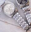 Orologio-Da-Polso-Yx-Uomo-Analogico-Calendario-Elegante-Silver-Quadrante-Bianco