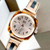 Orologio-Da-Polso-Zcc-18-Donna-Quarzo-Acciaio-Moda-Ambrato-Rosa-Quadrante-Rosa