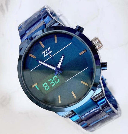 Orologio Da Polso Zcc 7258 Per Uomo Movimento Al Quarzo Acciaio Dual Time Blu Moda/Uomo/Orologi/Orologi da polso Trade Shop italia - Napoli, Commerciovirtuoso.it