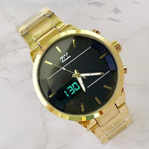 Orologio Da Polso Zcc 7258 Uomo Quarzo Acciaio Dual Time Dorato Quadrante Nero Moda/Uomo/Orologi/Orologi da polso Trade Shop italia - Napoli, Commerciovirtuoso.it