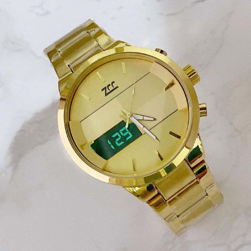 Orologio Da Polso Zcc 7258 Uomo Quarzo Acciaio Dual Time Dorato Quadrante Oro Moda/Uomo/Orologi/Orologi da polso Trade Shop italia - Napoli, Commerciovirtuoso.it
