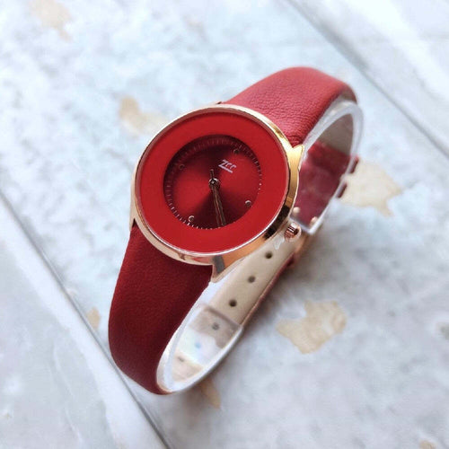 Orologio Da Polso Zcc Analogico Elegante Moda Casual Cinturino In Pelle Rosso Moda/Donna/Orologi/Orologi da polso Trade Shop italia - Napoli, Commerciovirtuoso.it
