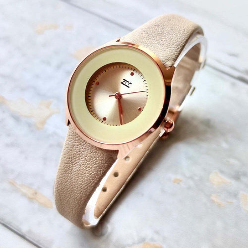 Orologio Da Polso Zcc Analogico Moda Elegante Casual Beige Con Cinturino Pelle Moda/Donna/Orologi/Orologi da polso Trade Shop italia - Napoli, Commerciovirtuoso.it