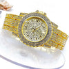 Orologio-Da-Polso-Zcc-Donna-Analogico-Quarzo-Acciaio-Moda-Brillantinato-Dorato