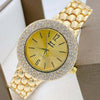 Orologio-Da-Polso-Zcc-Donna-Quarzo-Acciaio-Moda-Brillantini-Analogico-Dorato-Oro