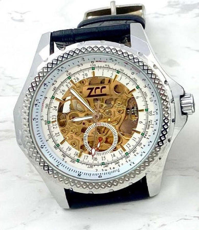 Orologio Da Polso Zcc Per Uomo Movimento Automatico Cinturino Pelle Nera Bianco Abbigliamento e Accessori > Orologi e gioielli > Orologi Uomo Trade Shop italia - Napoli, Commerciovirtuoso.it