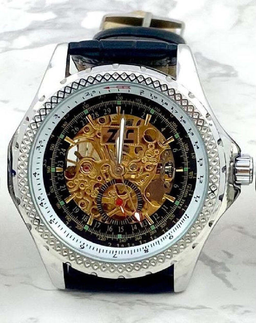 Orologio Da Polso Zcc Per Uomo Movimento Automatico Cinturino Pelle Nera Nero Abbigliamento e Accessori > Orologi e gioielli > Orologi Uomo Trade Shop italia - Napoli, Commerciovirtuoso.it