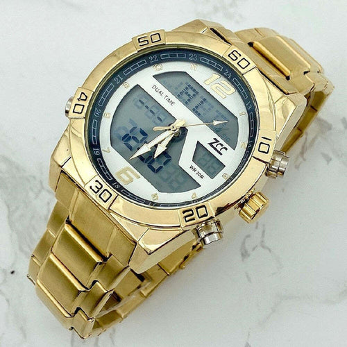 Orologio Da Polso Zcc Uomo Acciaio Dual Time Resistente All'acqua Dorato Bianco Abbigliamento e Accessori > Orologi e gioielli > Orologi Uomo Trade Shop italia - Napoli, Commerciovirtuoso.it