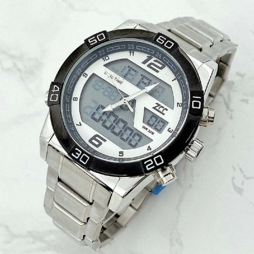 Orologio Da Polso Zcc Uomo Acciaio Dual Time Resistente All'acqua Wr 30m Silver Abbigliamento e Accessori > Orologi e gioielli > Orologi Uomo Trade Shop italia - Napoli, Commerciovirtuoso.it
