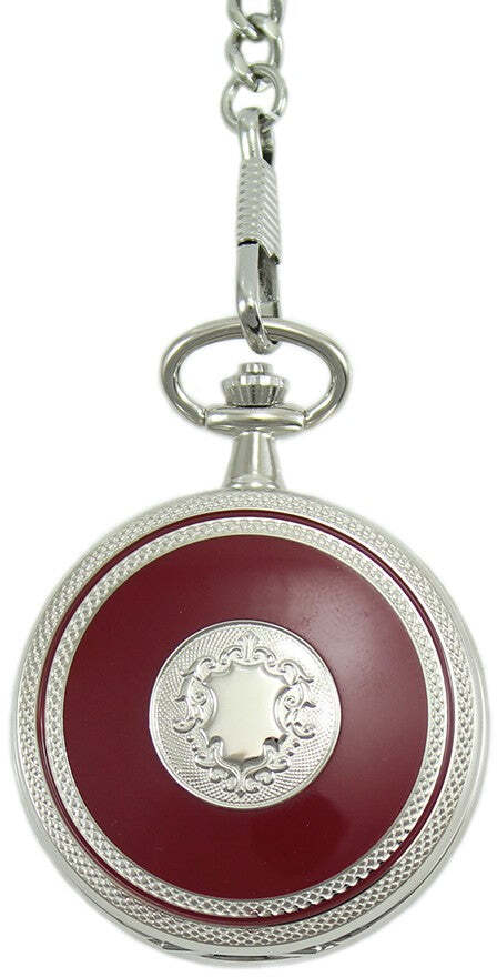 Orologio da tasca Lowell movimento meccanico a carica manuale cassa decorata con smalto rosso