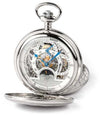 Orologio da tasca Movimento meccanico carica manuale Dual time fasi giorno/notte