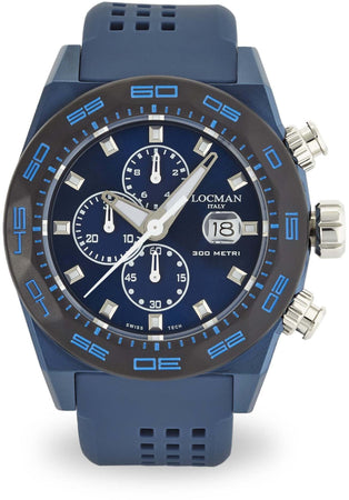 Locman  orologio uomo cronografo Stealth 300 MT IP blu dive