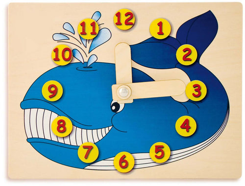 Orologio Didattico Balena Da Appendere Cameretta Bambini