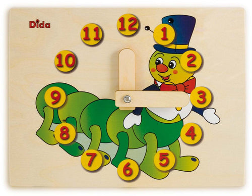 Orologio Didattico Bruco Bambini per Imparare a Leggere Le Ore