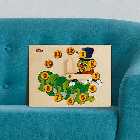 Orologio Didattico Bruco Bambini per Imparare a Leggere Le Ore