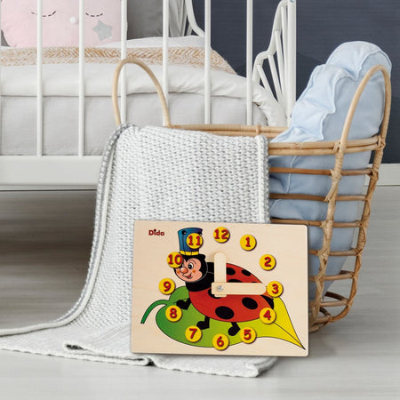 Orologio Didattico Coccinella Bambini per Imparare a Leggere Le Ore