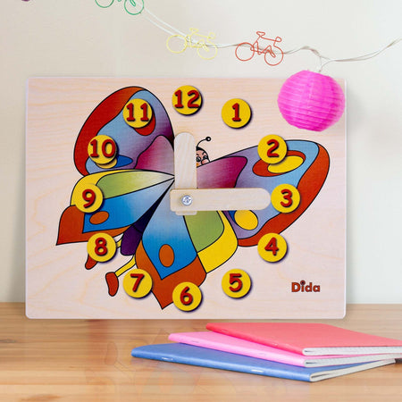 Orologio Didattico Farfalla Bambini per Imparare a Leggere Le Ore