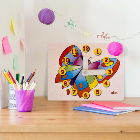 Orologio Didattico Farfalla Bambini per Imparare a Leggere Le Ore