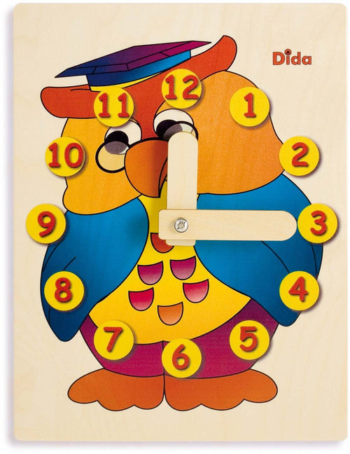 Orologio Didattico Gufo Bambini per Imparare a Leggere Le Ore