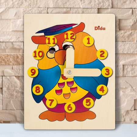 Orologio Didattico Gufo Bambini per Imparare a Leggere Le Ore