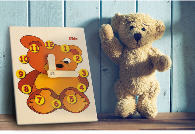 Orologio Didattico Orso Bambini per Imparare a Leggere Le Ore