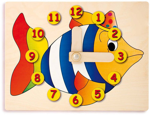 Orologio Didattico Pesce Bambini per Imparare a Leggere Le Ore