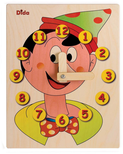 Orologio Didattico Pinocchio Viso Bambini per Imparare a Leggere Le Ore