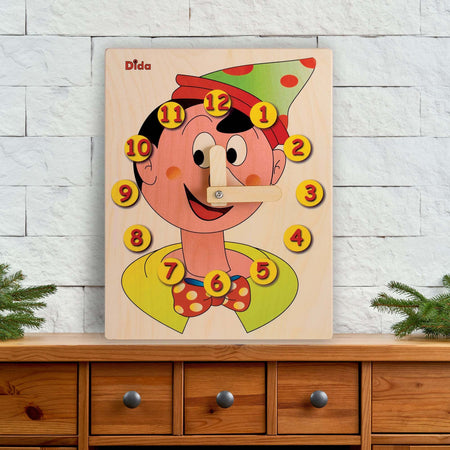 Orologio Didattico Pinocchio Viso Bambini per Imparare a Leggere Le Ore