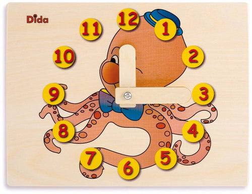 Orologio Didattico Polpo Bambini per Imparare a Leggere Le Ore