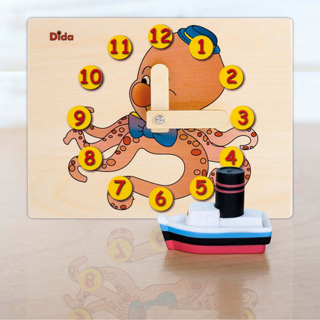 Orologio Didattico Polpo Bambini per Imparare a Leggere Le Ore
