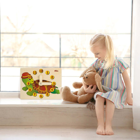 Orologio Didattico Tartaruga Bambini per Imparare a Leggere Le Ore