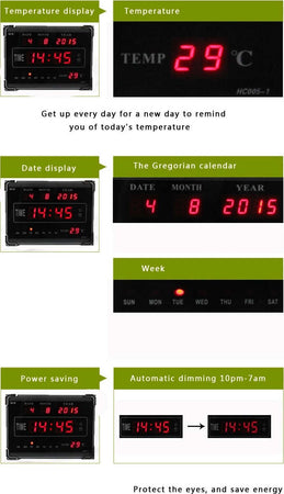OROLOGIO DIGITALE A LED CON DATARIO TEMPERATURA ORARIO SVEGLIA A PARETE MURO Casa e cucina/Decorazioni per interni/Orologi/Sveglie Trade Shop italia - Napoli, Commerciovirtuoso.it