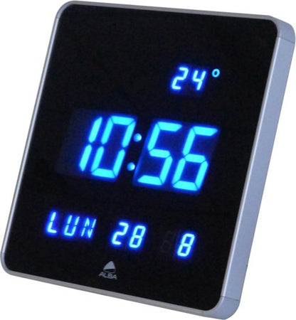 Orologio digitale da parete Led - 28x28x3 4 cm - nero - Alba Casa e cucina/Decorazioni per interni/Orologi/Orologi particolari/Stazioni meteorologiche Eurocartuccia - Pavullo, Commerciovirtuoso.it