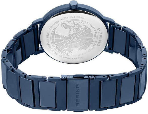 Orologio Donna Bering 18531-797 Blu Quadrante Tondo Cinturino in Acciaio Inossidabile